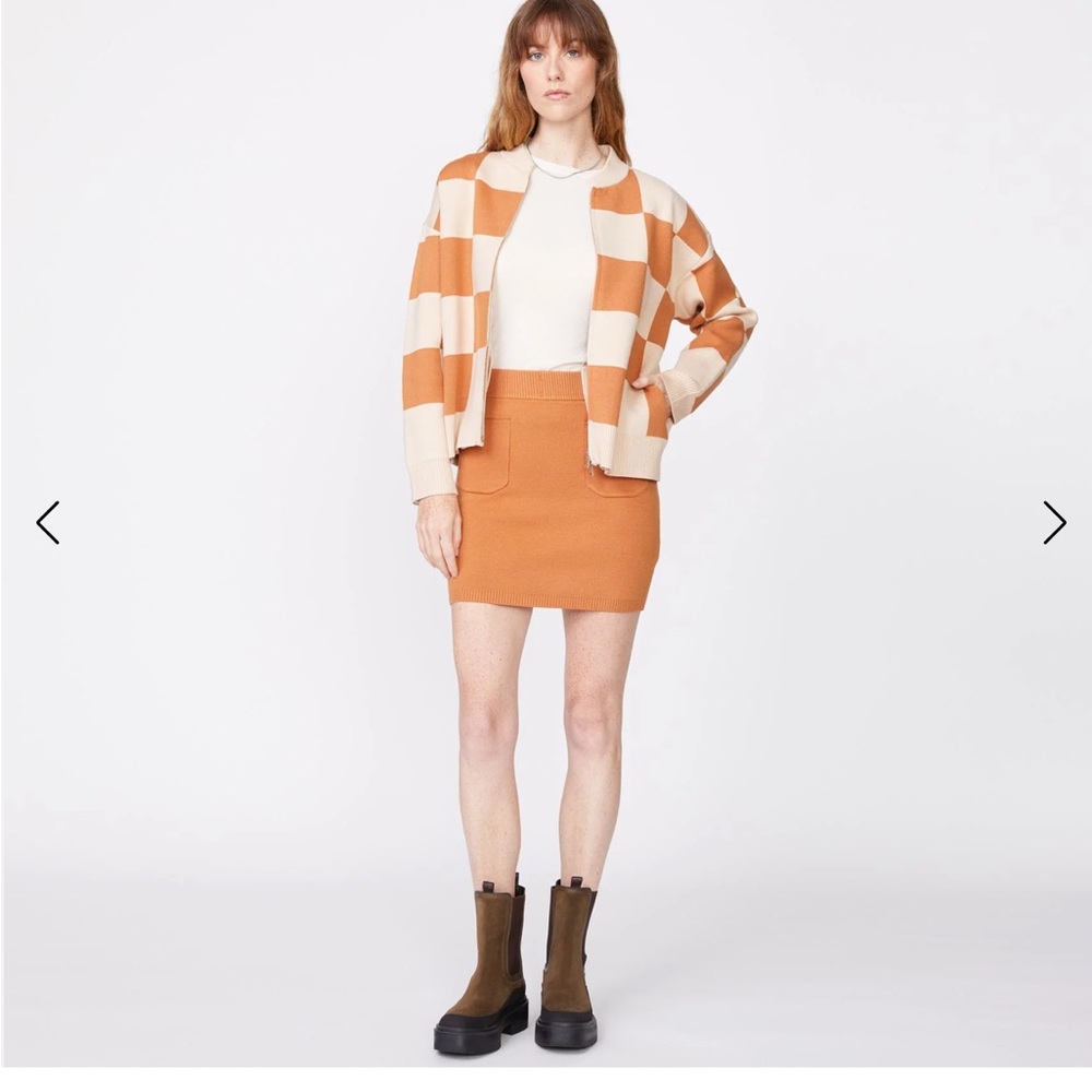 Monrow Supersoft  Checked Bomber Jacket size Small